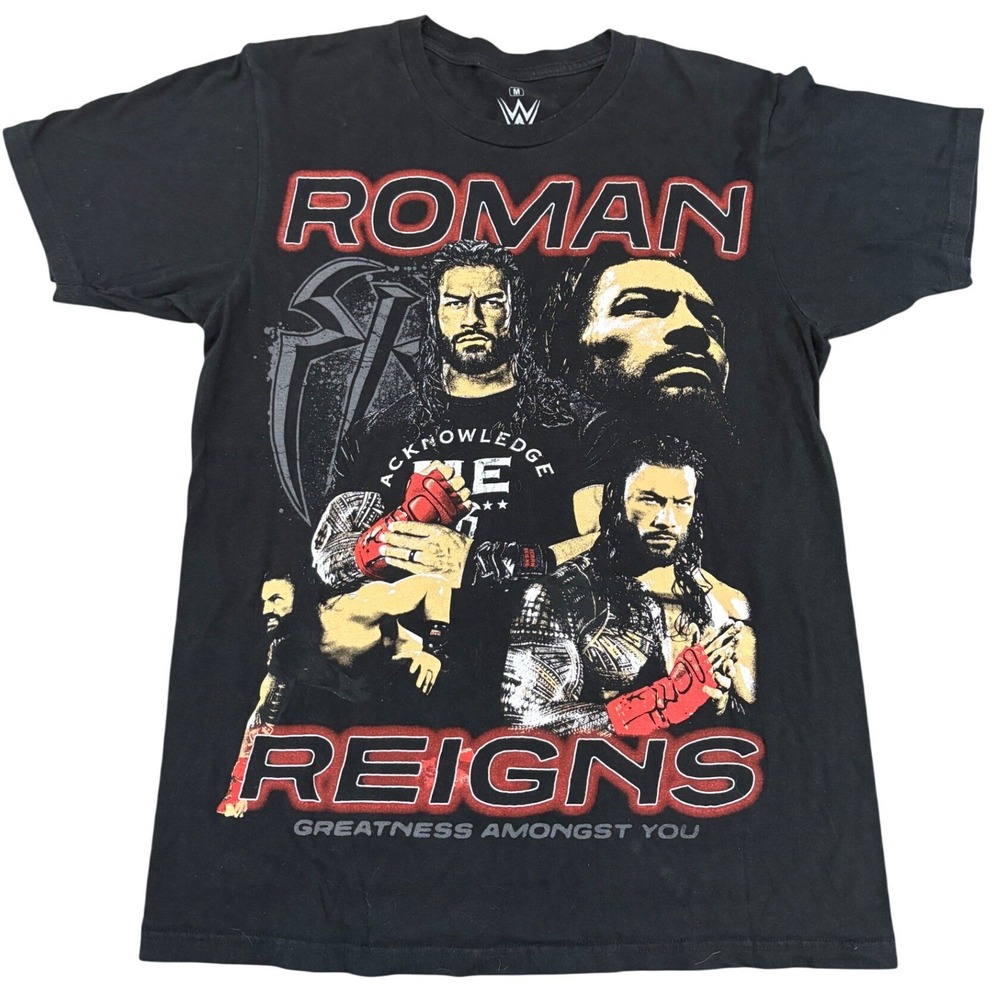 WWE Roman Reigns Graphic T Shirt Mens Medium Black Greatness Amongst You